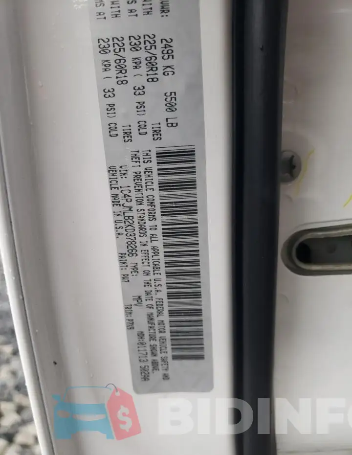 1C4PJMLB2KD378266 Photo# 13