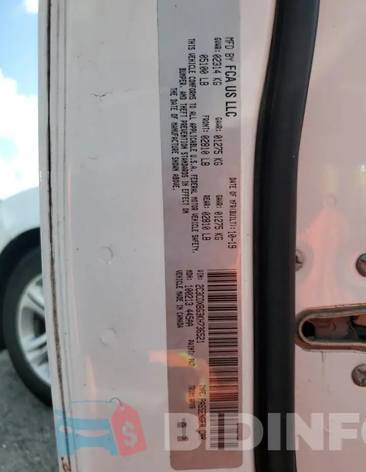 2C3CDXBG3KH736521 Photo# 13