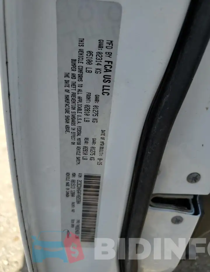 2C3CDXHG4FH925384 Photo# 13