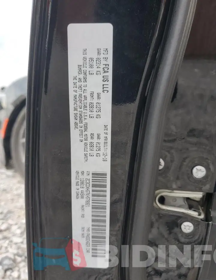 2C3CDXHG7KH578921 Photo# 12
