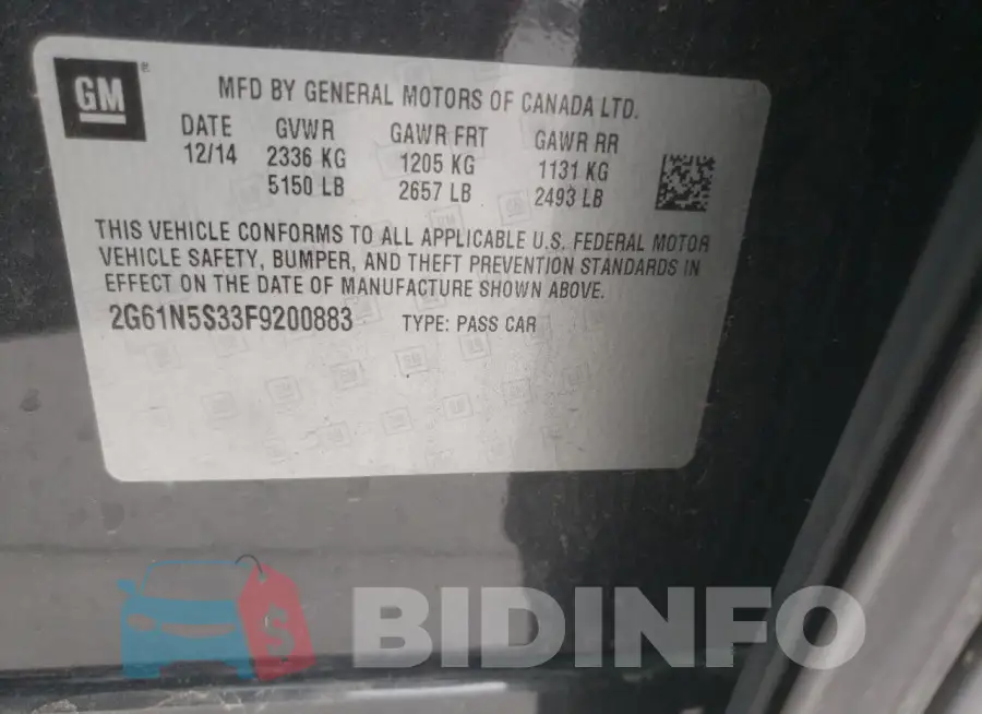 2G61N5S33F9200883 Photo# 13