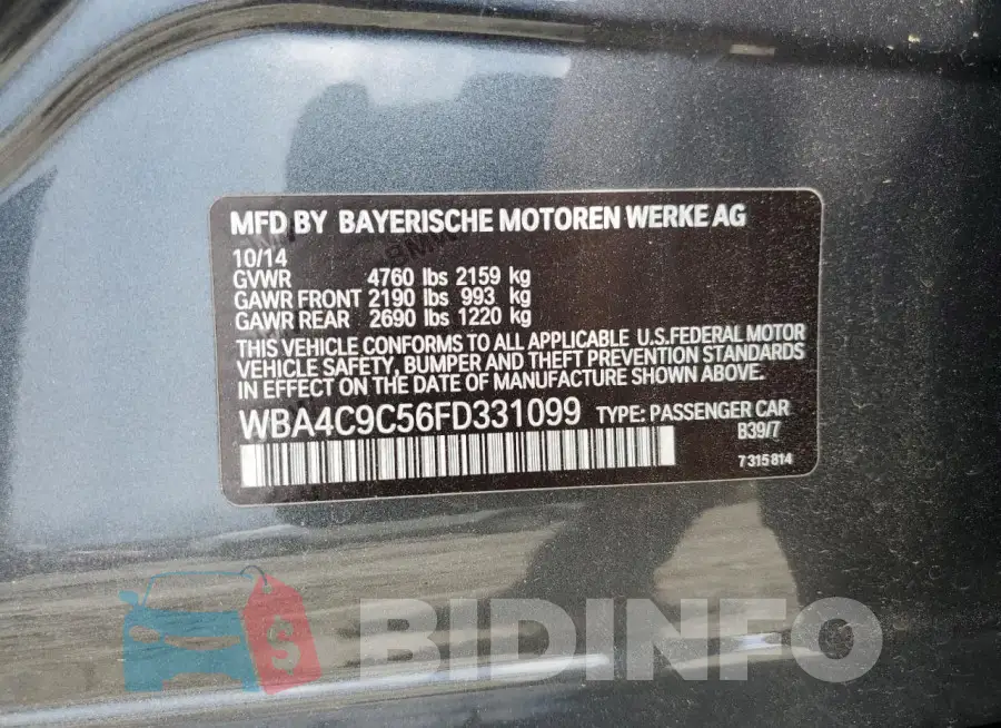 WBA4C9C56FD331099 Photo# 12