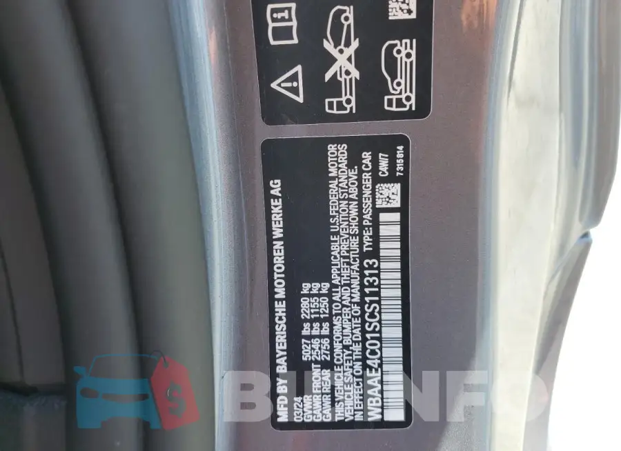 WBAAE4C01SCS11313 Photo# 12