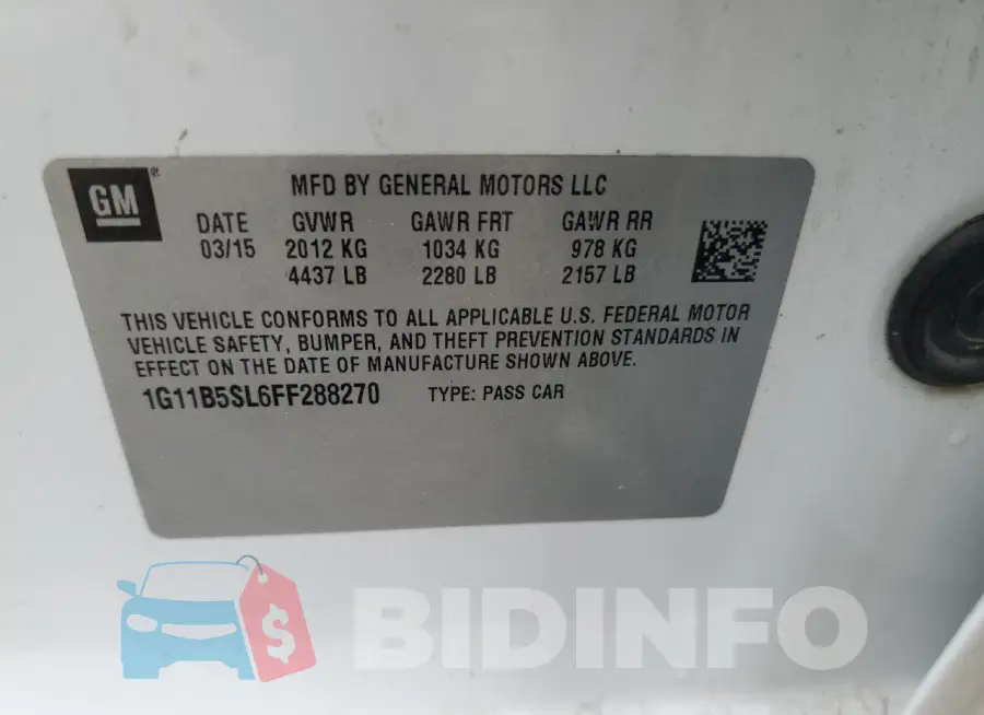 1G11B5SL6FF288270 Photo# 12