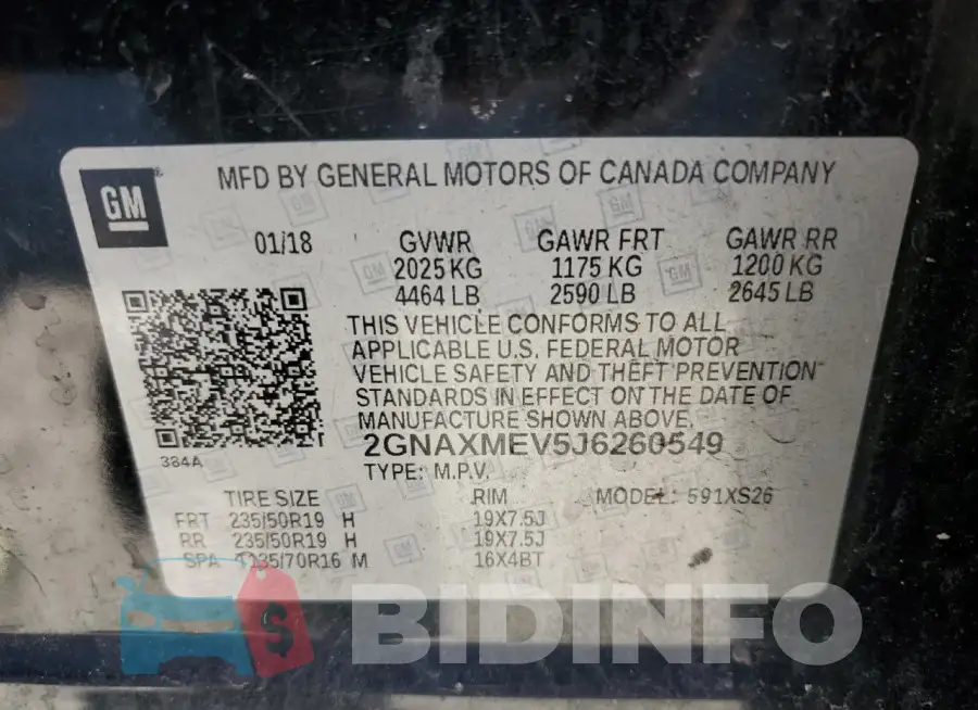 2GNAXMEV5J6260549 Photo# 12