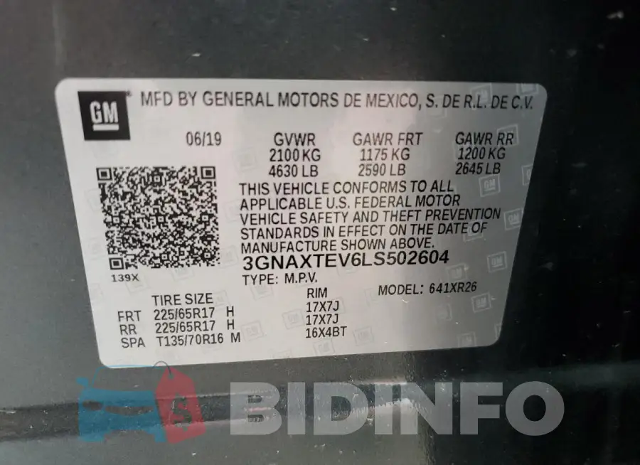 3GNAXTEV6LS502604 Photo# 13