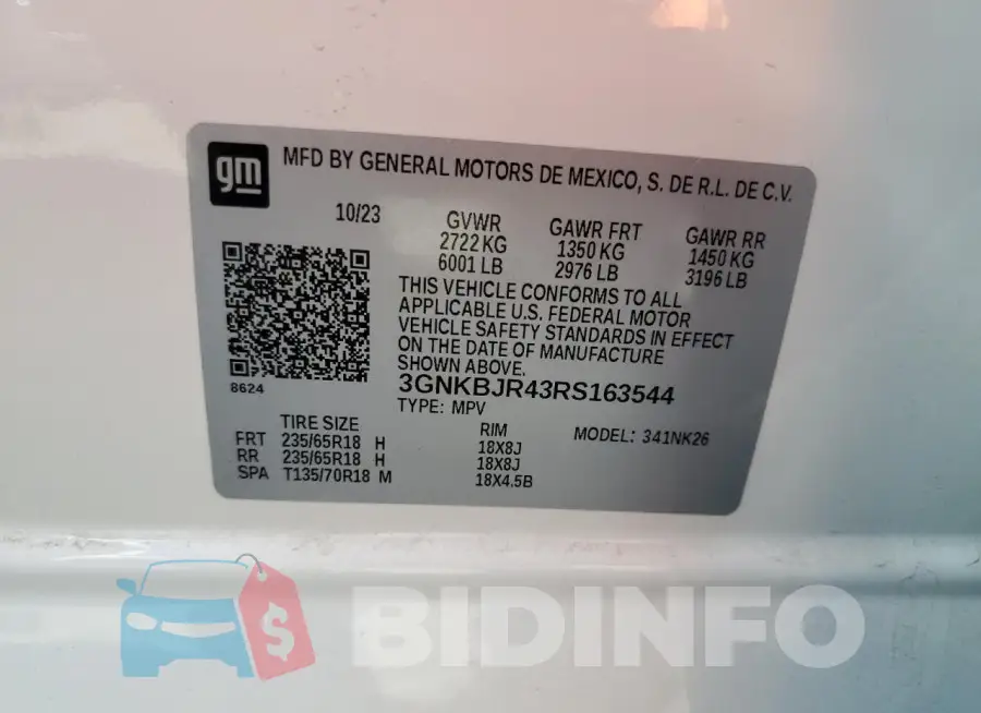 3GNKBJR43RS163544 Photo# 14