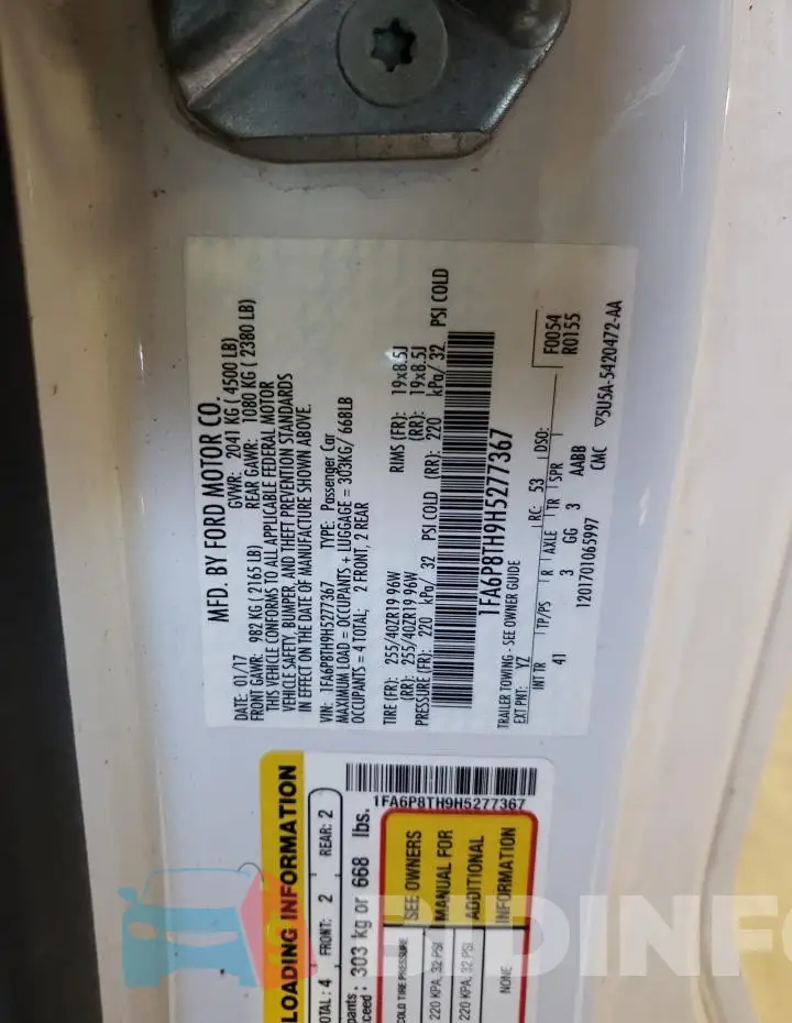 1FA6P8TH9H5277367 Photo# 13