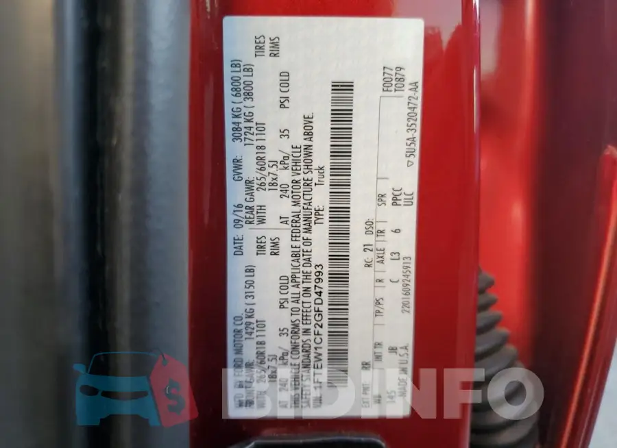 1FTEW1CF2GFD47993 Photo# 13