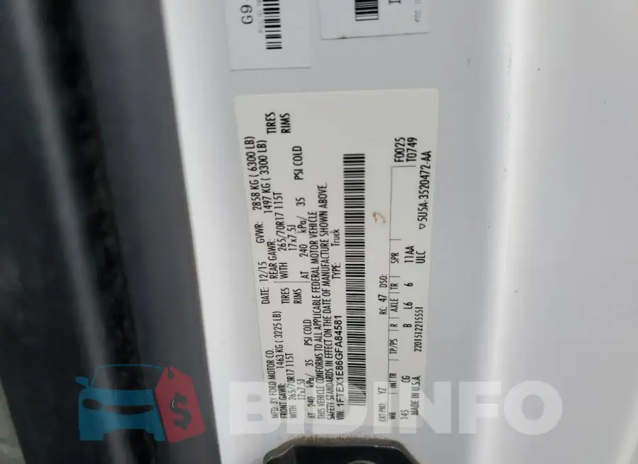 1FTEX1E86GFA84581 Photo# 12