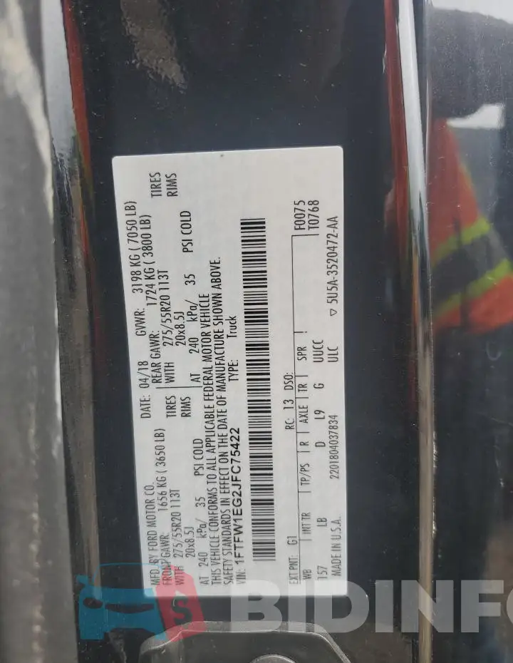 1FTFW1EG2JFC75422 Photo# 12