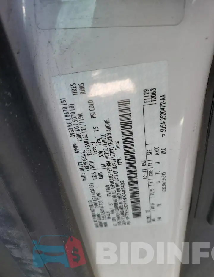 1FTYE2C81NKA05432 Photo# 12