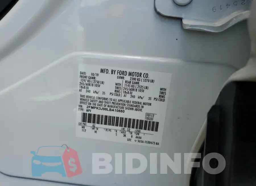 2FMPK3J98LBA10880 Photo# 12