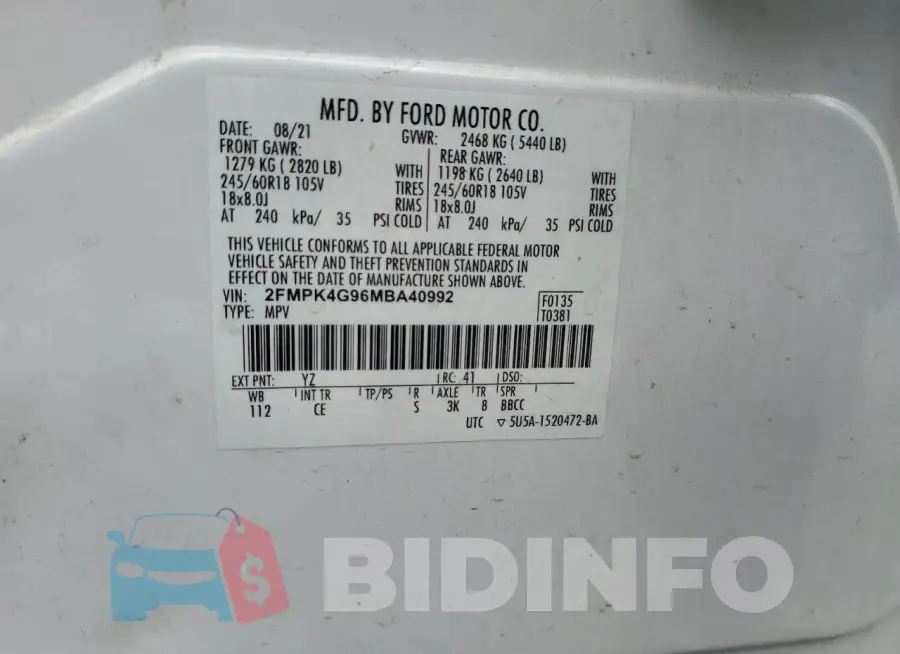 2FMPK4G96MBA40992 Photo# 13