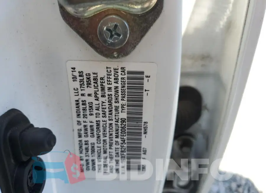 19XFB2F54FE006290 Photo# 13
