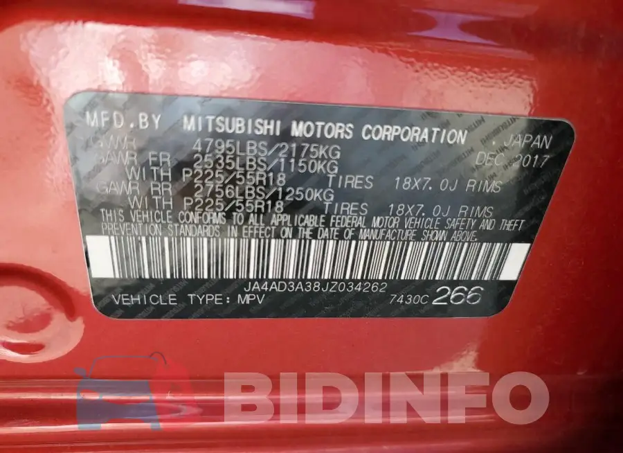 JA4AD3A38JZ034262 Photo# 13