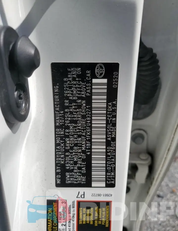 4T1BF1FK6FU483271 Photo# 12