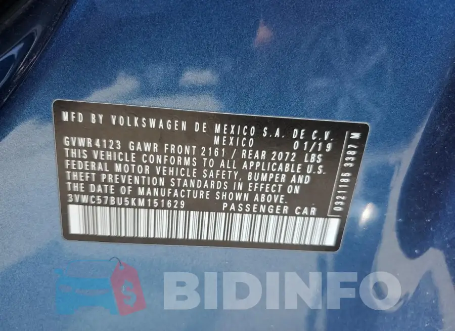 3VWC57BU5KM151629 Photo# 12