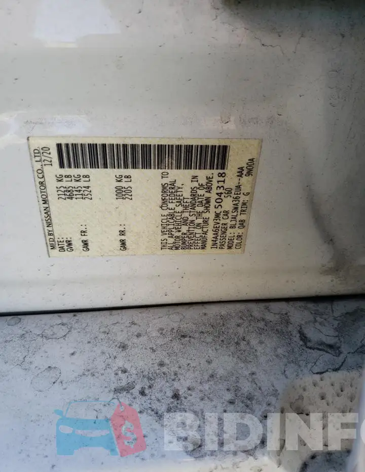 1N4AA6EV3MC504318 Photo# 12