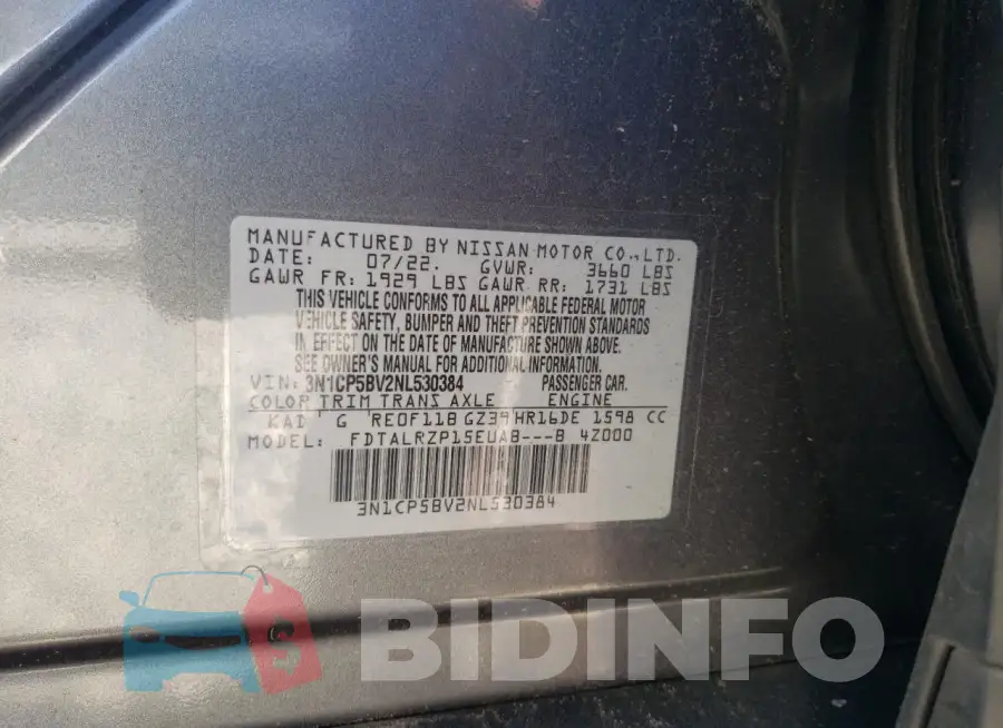 3N1CP5BV2NL530384 Photo# 12
