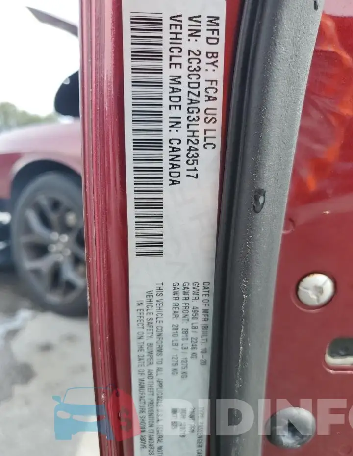 2C3CDZAG3LH243517 Photo# 12