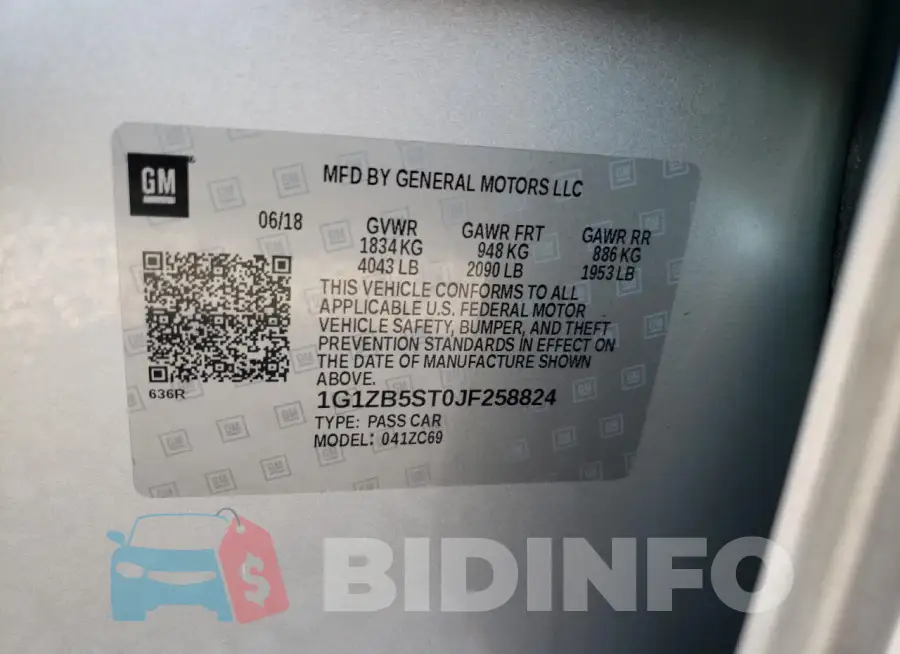 1G1ZB5ST0JF258824 Photo# 12
