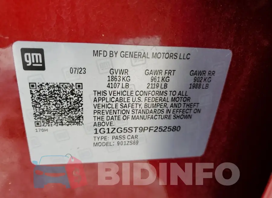 1G1ZG5ST9PF252580 Photo# 12