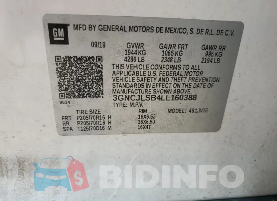 3GNCJLSB4LL160388 Photo# 13