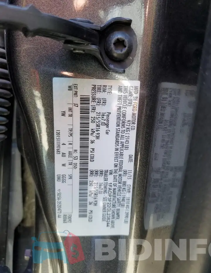 1FADP3F22GL238244 Photo# 12