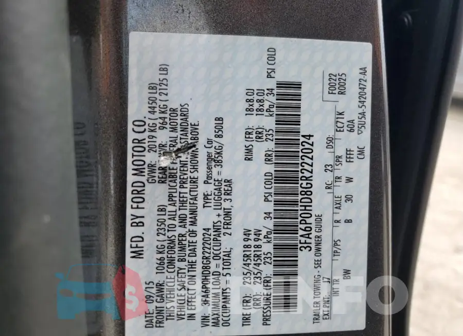 3FA6P0HD8GR222024 Photo# 12