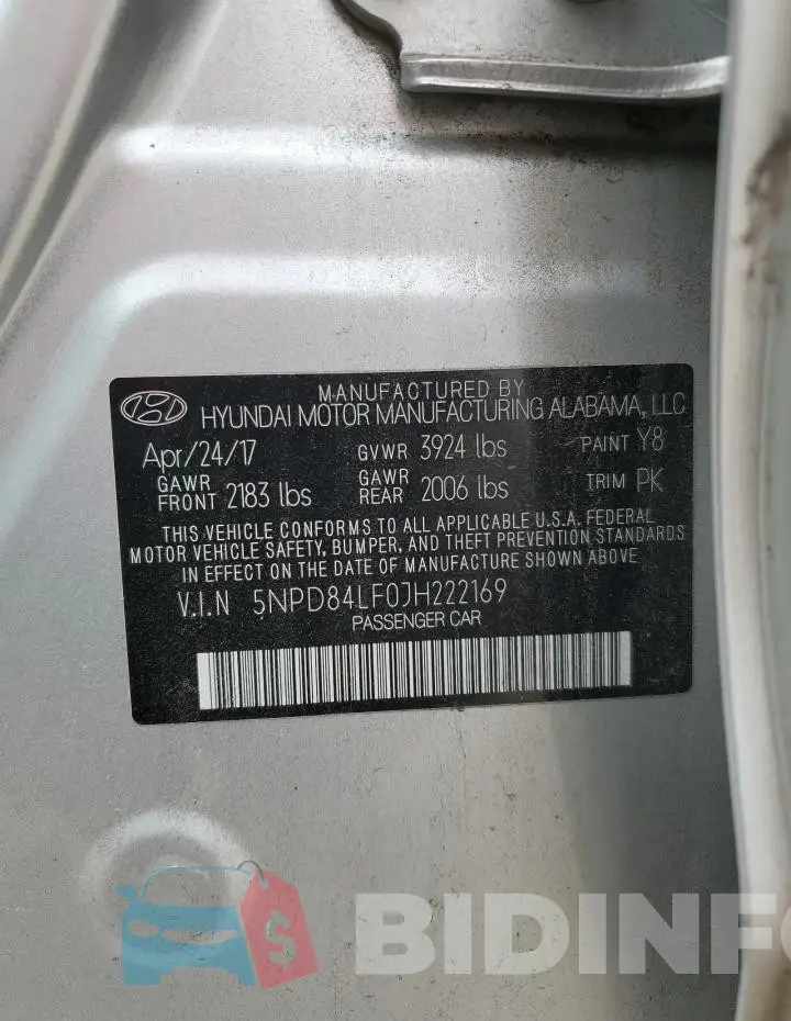 5NPD84LF0JH222169 Photo# 13