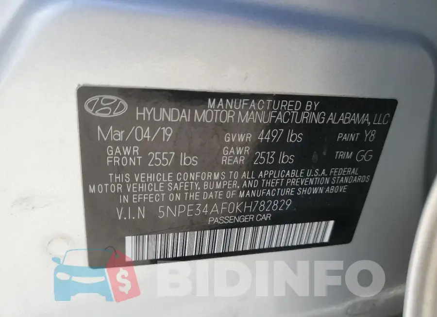 5NPE34AF0KH782829 Photo# 12