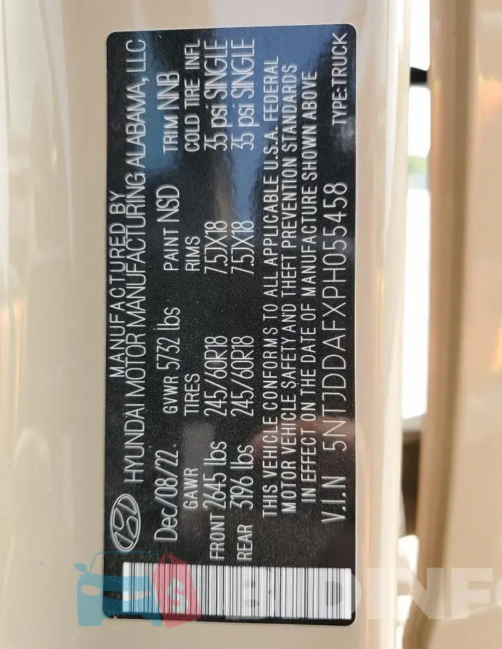 5NTJDDAFXPH055458 Photo# 13