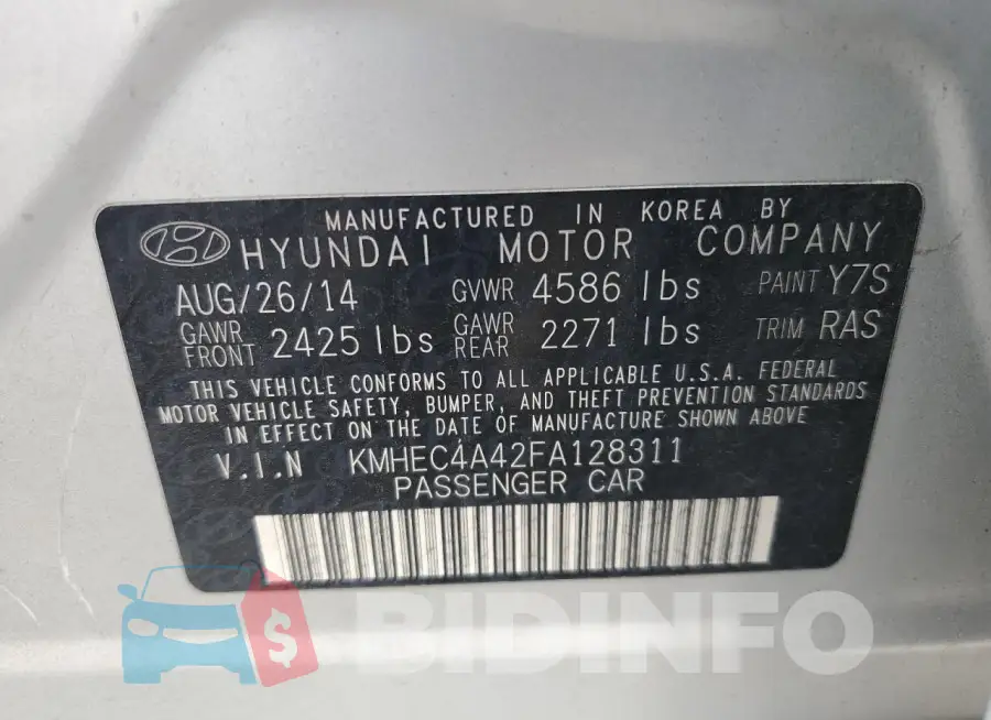 KMHEC4A42FA128311 Photo# 12