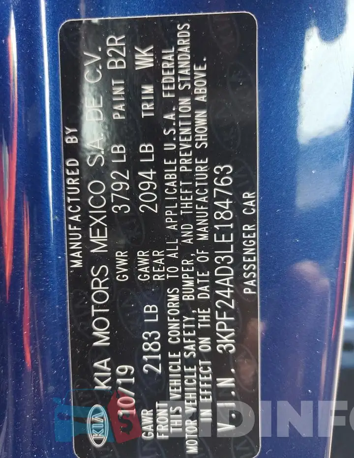 3KPF24AD3LE184763 Photo# 12