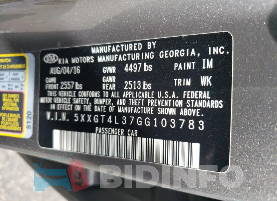 5XXGT4L37GG103783 Photo# 12