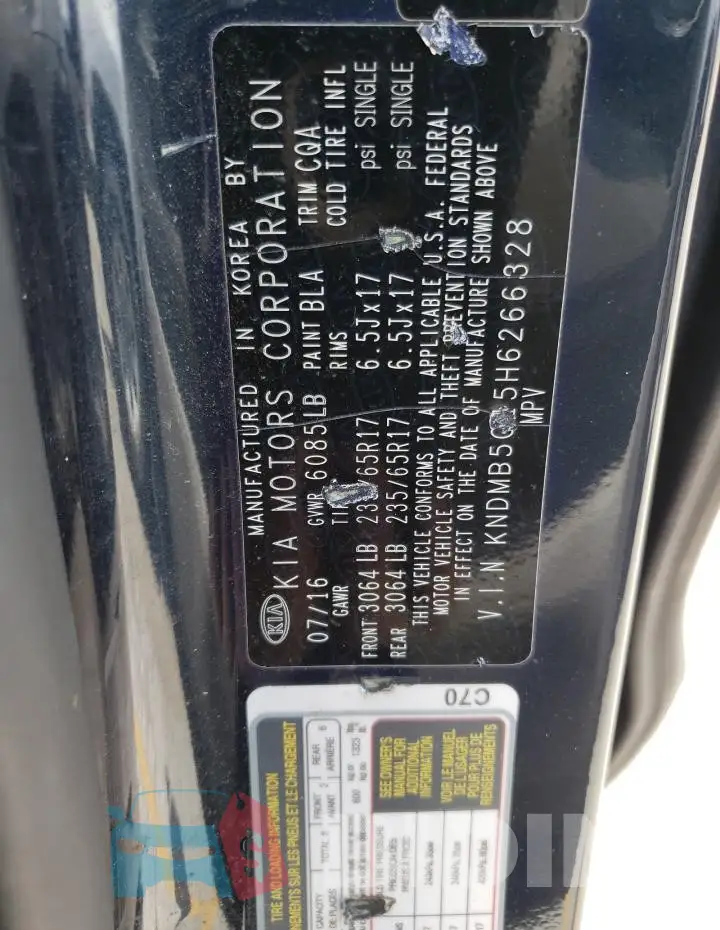 KNDMB5C15H6266328 Photo# 13