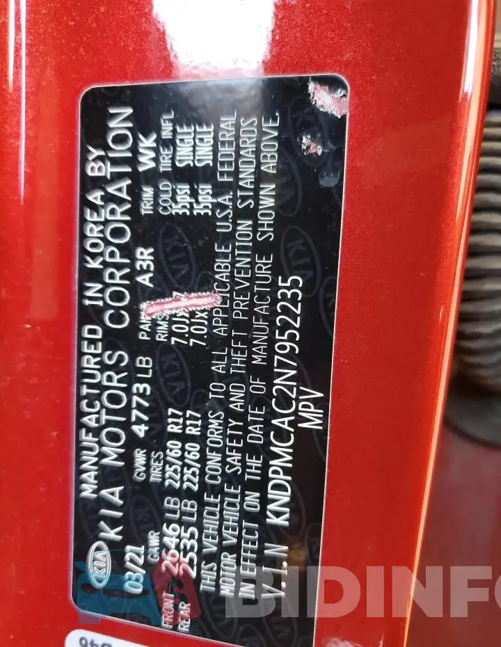 KNDPMCAC2N7952235 Photo# 13
