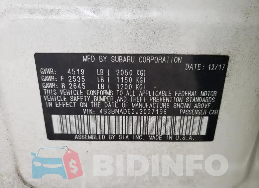 4S3BNAD62J3027196 Photo# 12