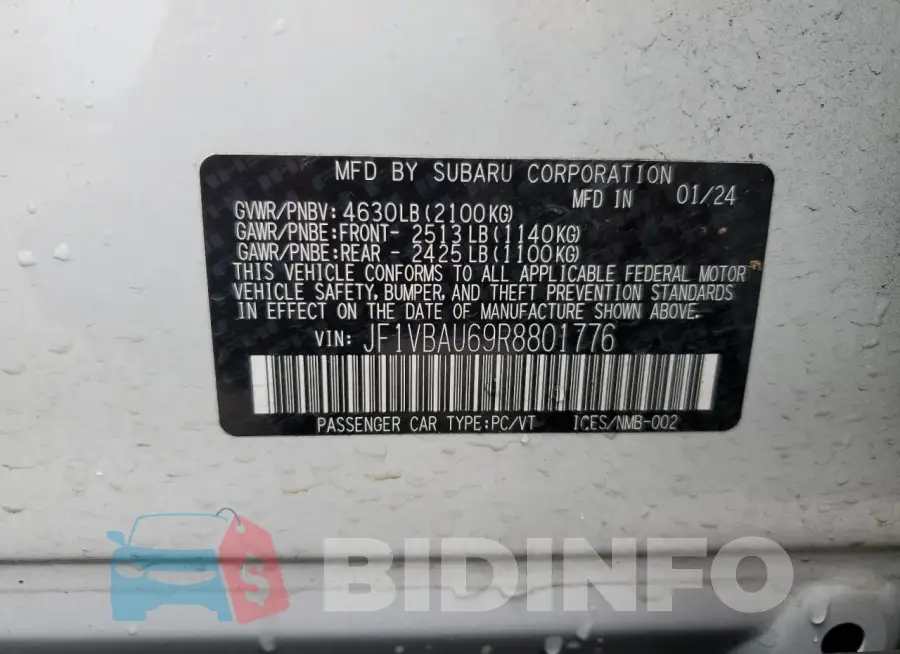 JF1VBAU69R8801776 Photo# 13