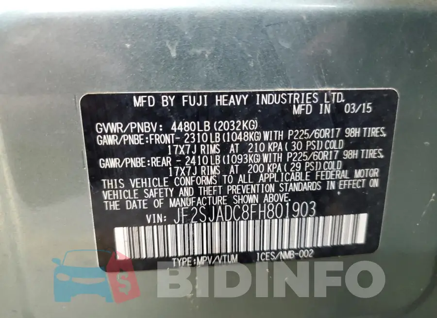 JF2SJADC8FH801903 Photo# 13