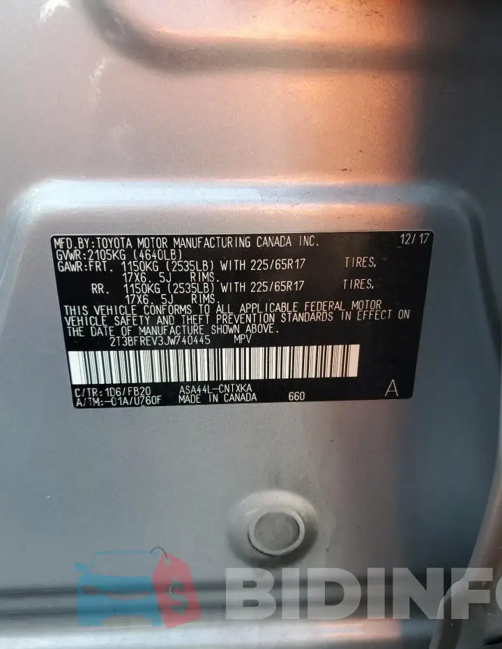 2T3BFREV3JW740445 Photo# 14