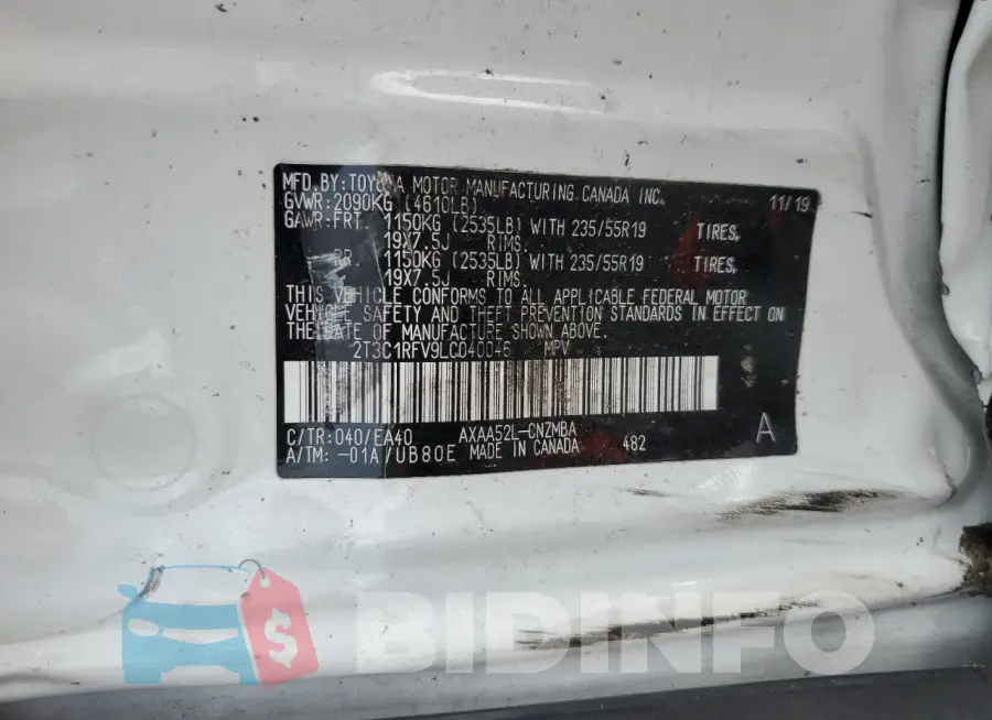 2T3C1RFV9LC040046 Photo# 14