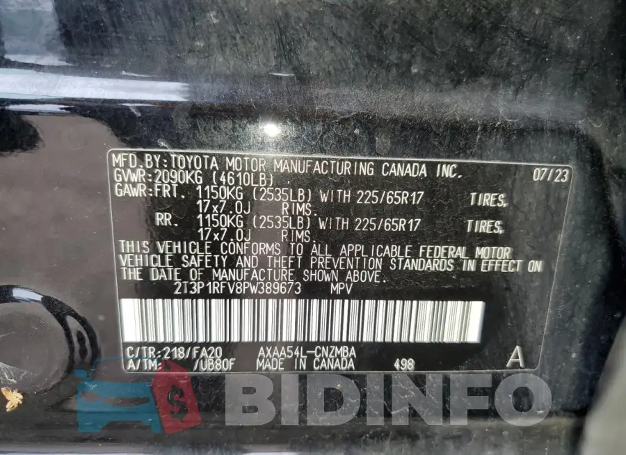 2T3P1RFV8PW389673 Photo# 13