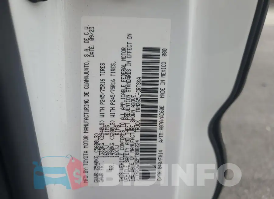 3TYRX5GN2PT088224 Photo# 13