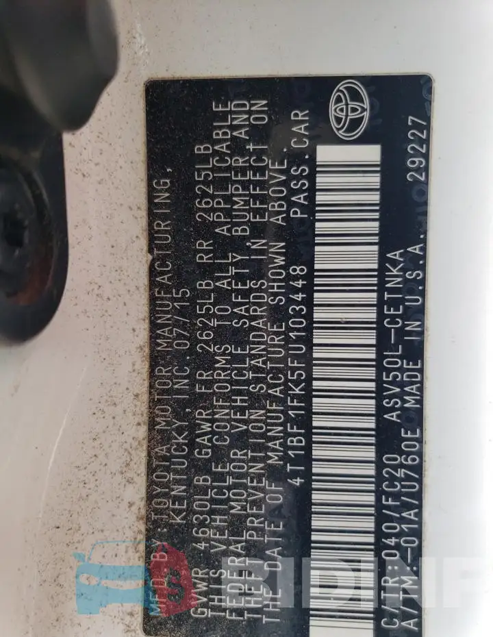 4T1BF1FK5FU103448 Photo# 13