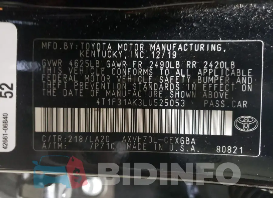 4T1F31AK3LU525053 Photo# 13