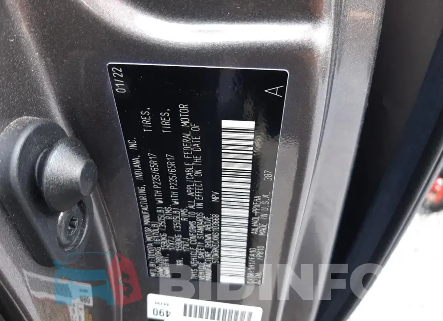 5TDKRKECXNS103668 Photo# 13
