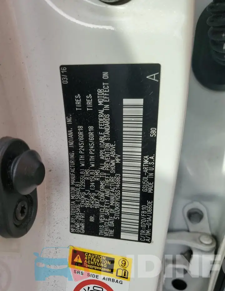 5TDZKRFH2GS146863 Photo# 13
