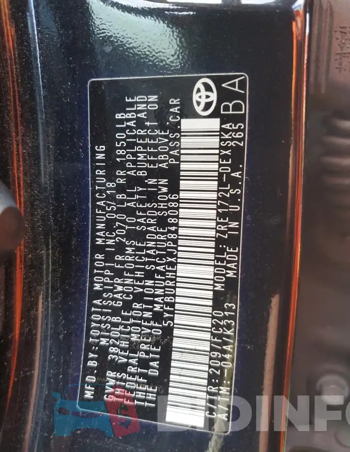 5YFBURHEXJP848086 Photo# 13